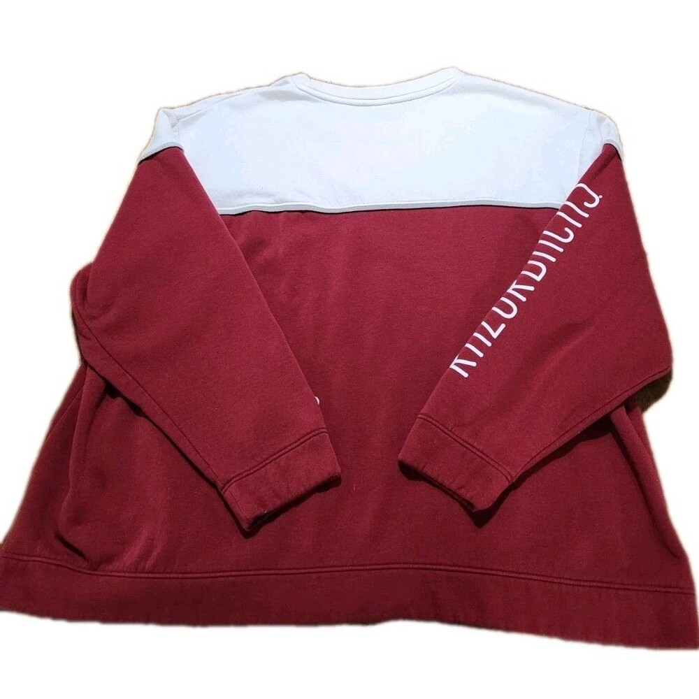 Champion Arkansas Razorbacks Colorblock Sweatshirt Mens 2XL Crewneck Red - Picture 2 of 9